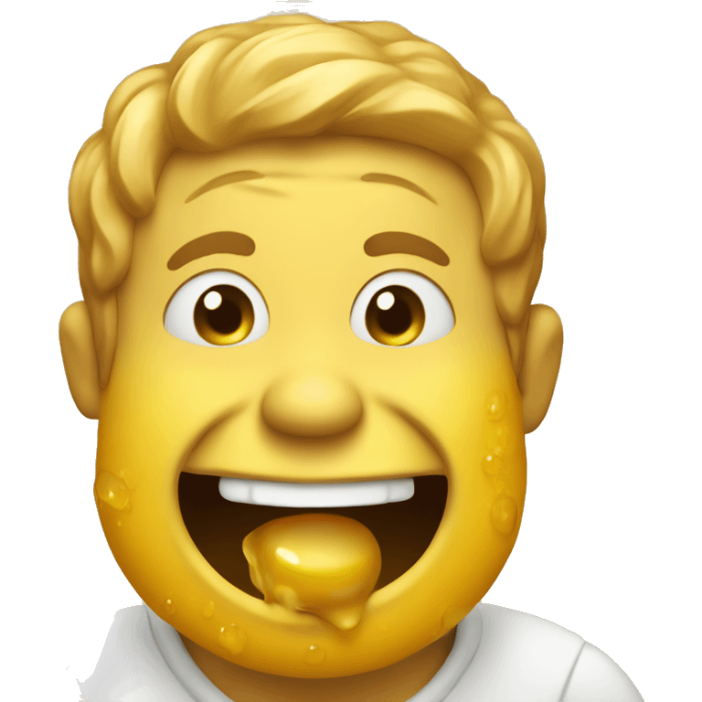 Smiley guy with honey coming out of mouth emoji