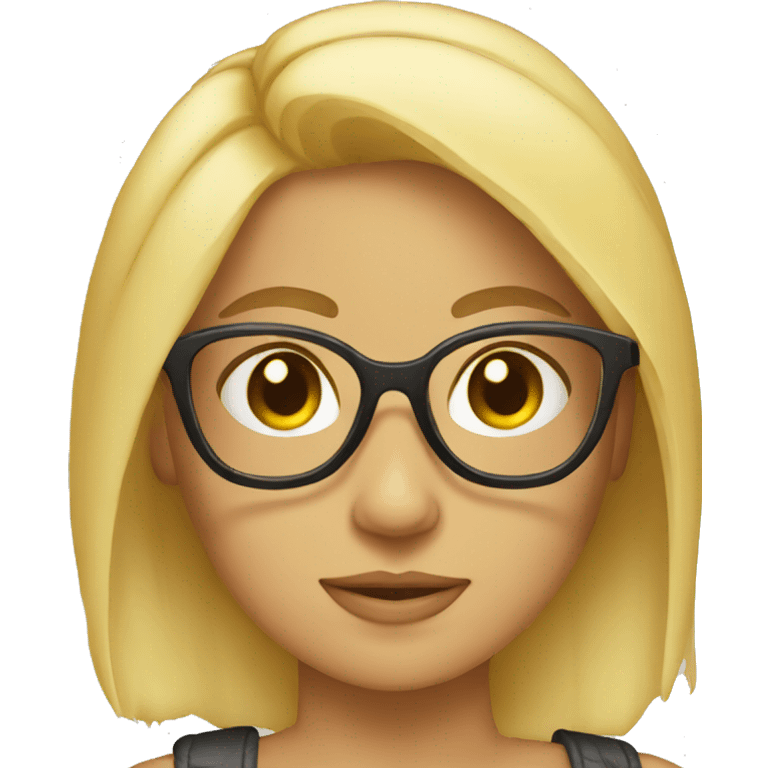 Chica rubia con gafas emoji