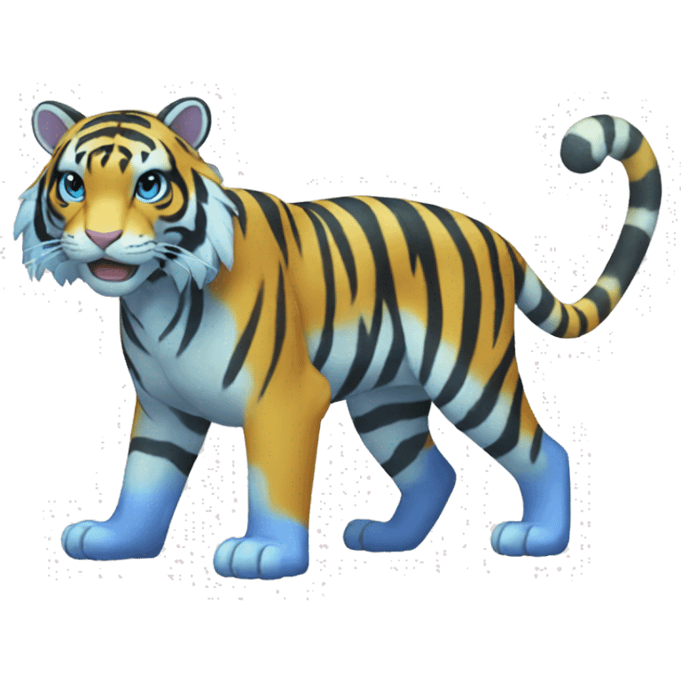 Blue-striped Tiger-Fakémon-Pokémon full body emoji