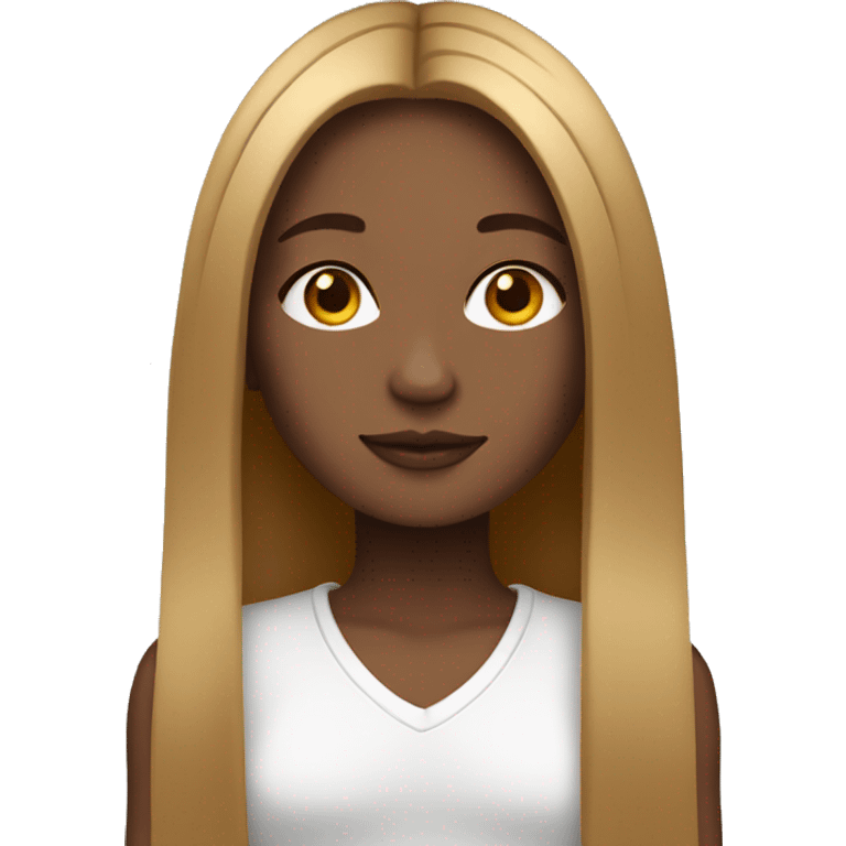 brown straight middle part hair girl emoji