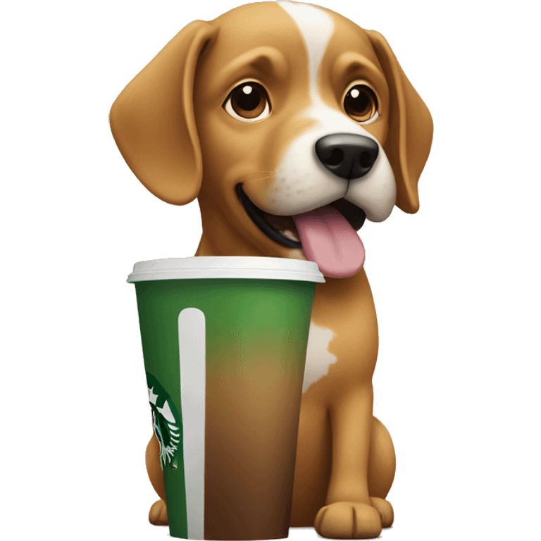 dog with starbucks emoji