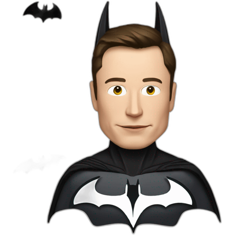 Elon musk wear the Batman costume  emoji