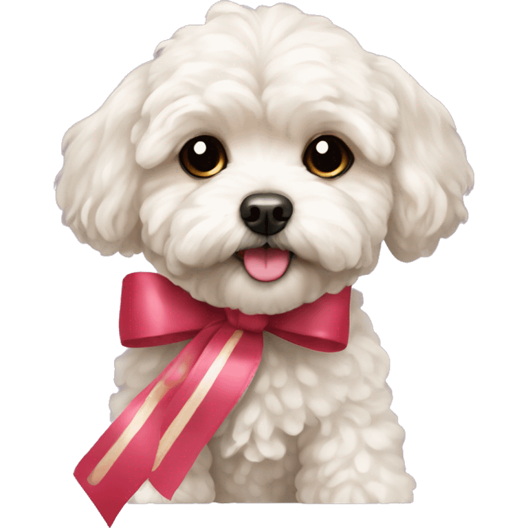 maltipoo with a ribbon emoji