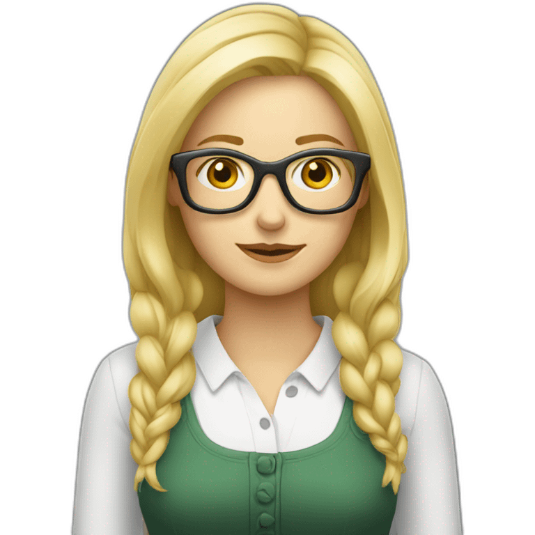 Blonde Frau mit Brille und Handy emoji