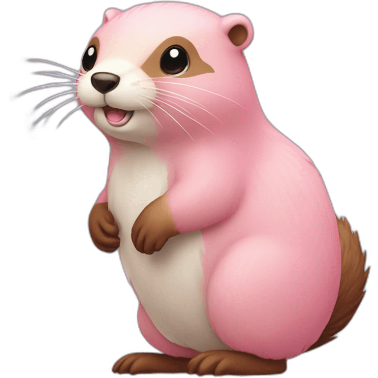 light-pink-fur-kawaii-beaver-with-big-tail emoji