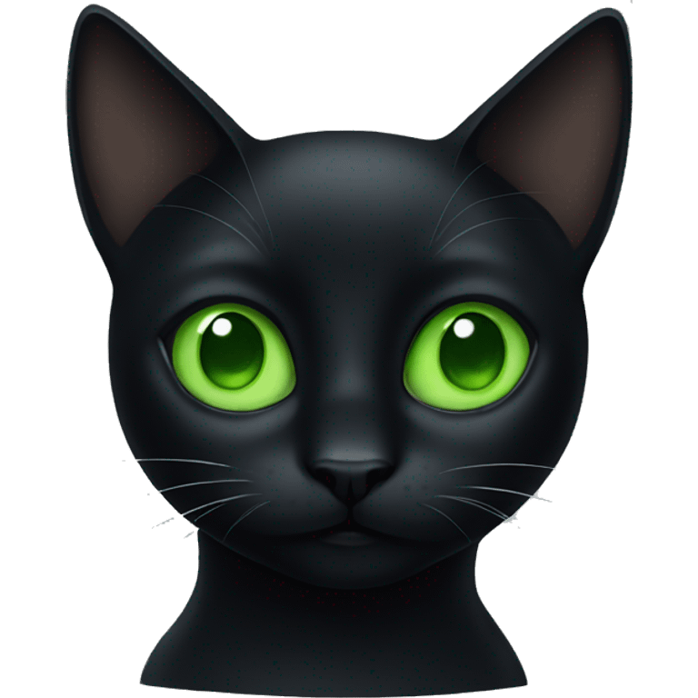 black cat with green eye  emoji