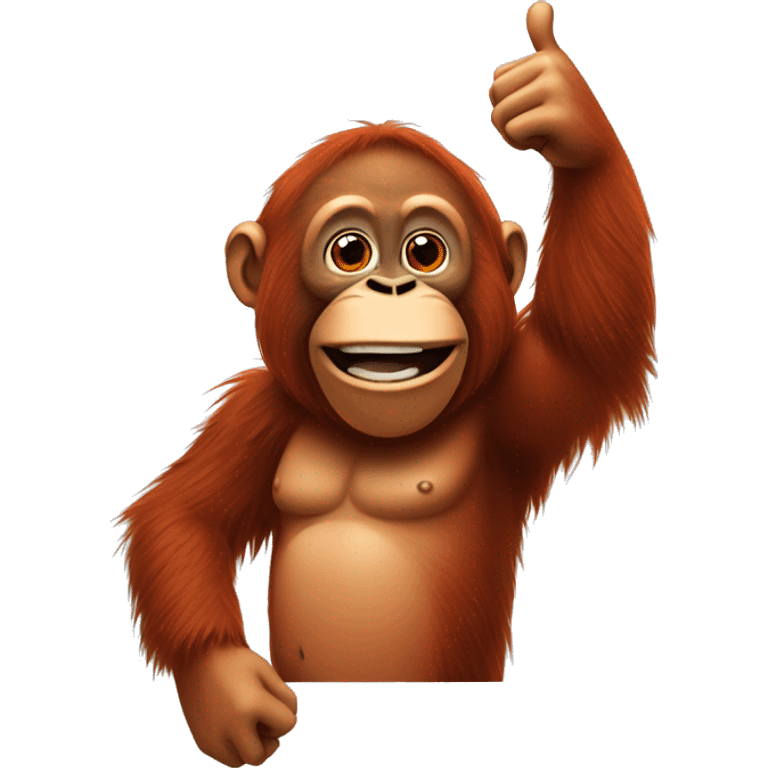 orangutan hold up two thumbs up emoji