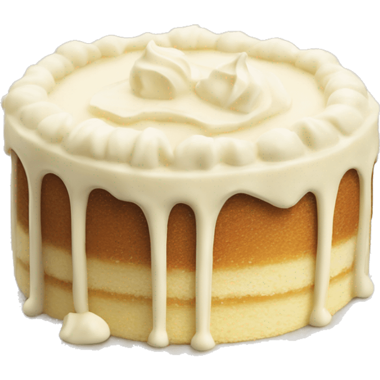 vanilla cake with vanilla topping emoji