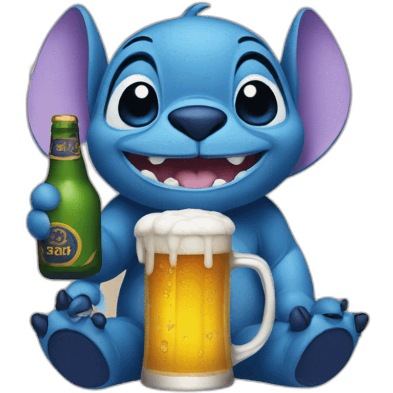 Stitch with beer emoji