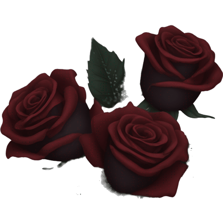 Gothic Black roses and dark red roses in a bouquet  emoji