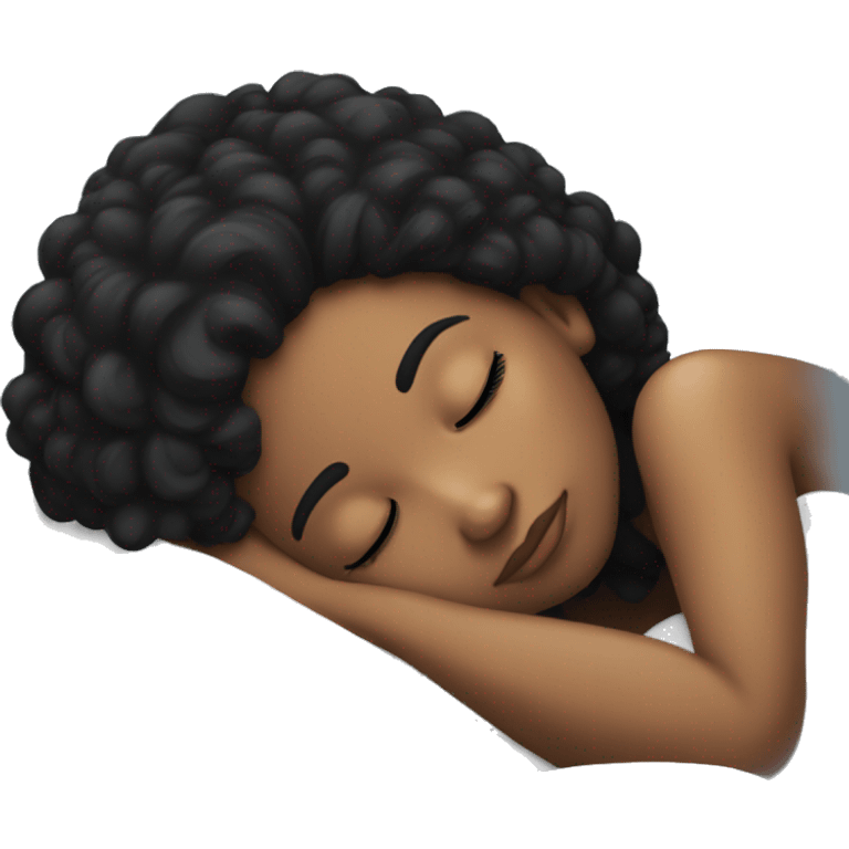 Black hair girl with long eyelashes sleeping peacefully emoji