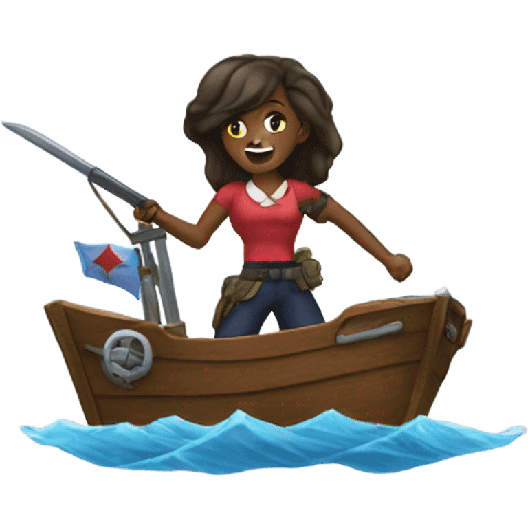 Girlfriend winning sea battle emoji