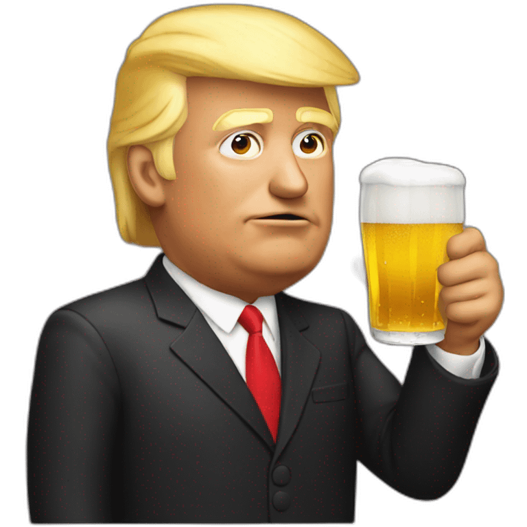 Trump drinking beer emoji