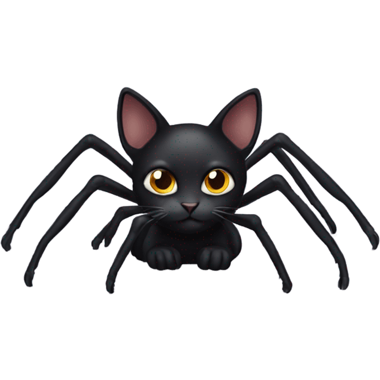 black cat as a spider emoji