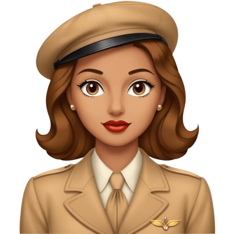 Beautiful woman in 1940’s woman fashion look emoji