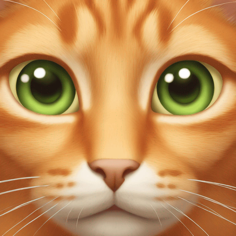 Orange cat with green eyes emoji