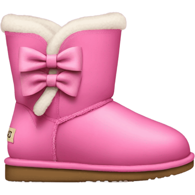 Pink Uggs boots with bows on the back emoji