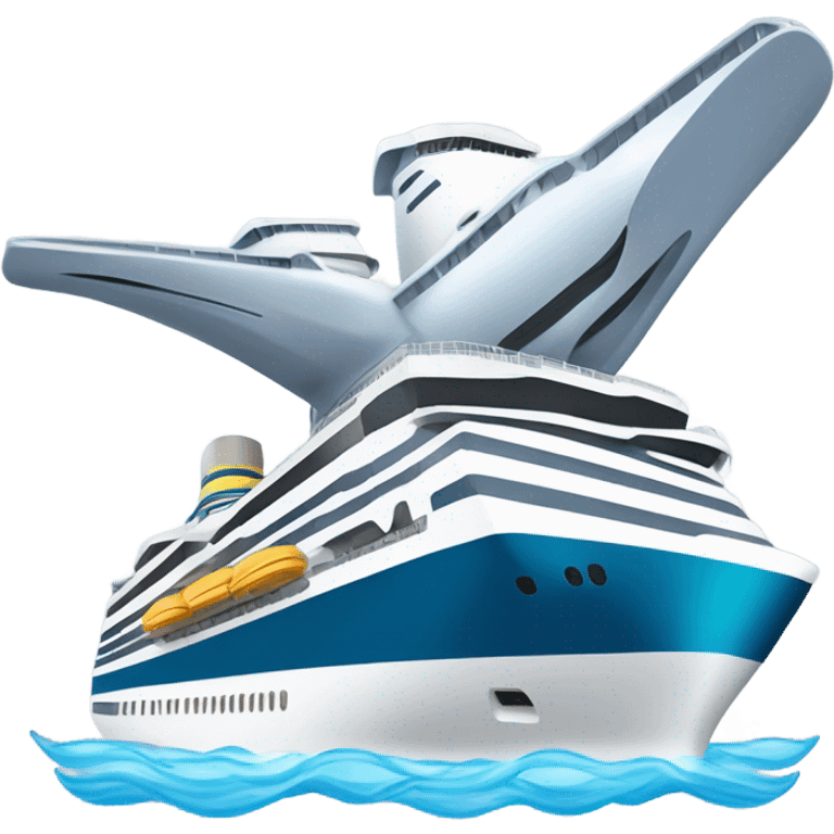 A cruise ship with wings emoji