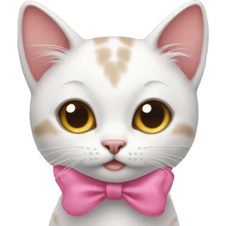 Cat whit a pink bow emoji