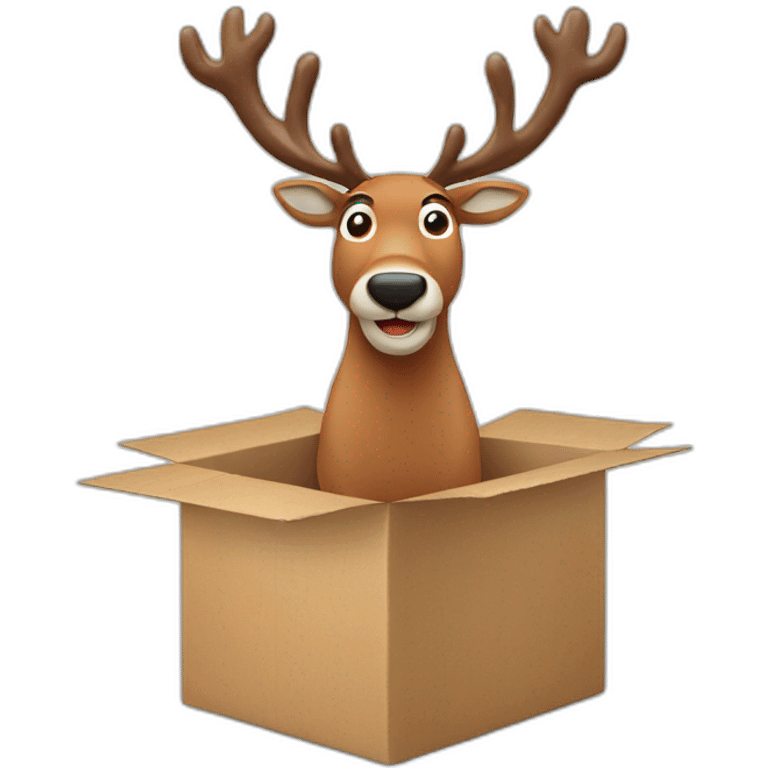 Reindeer delivers a box emoji