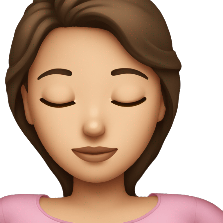 Brunette girl sleeping emoji