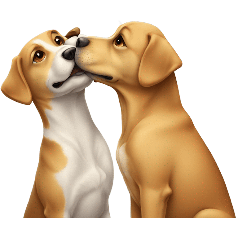 Dogs kissing emoji