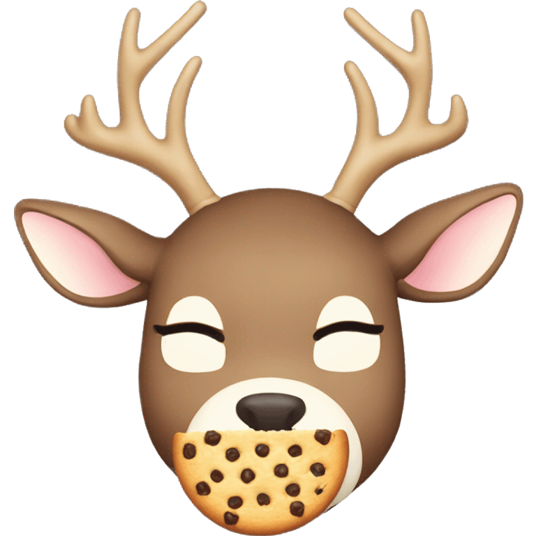 Deer from Japan eating cookie emoji