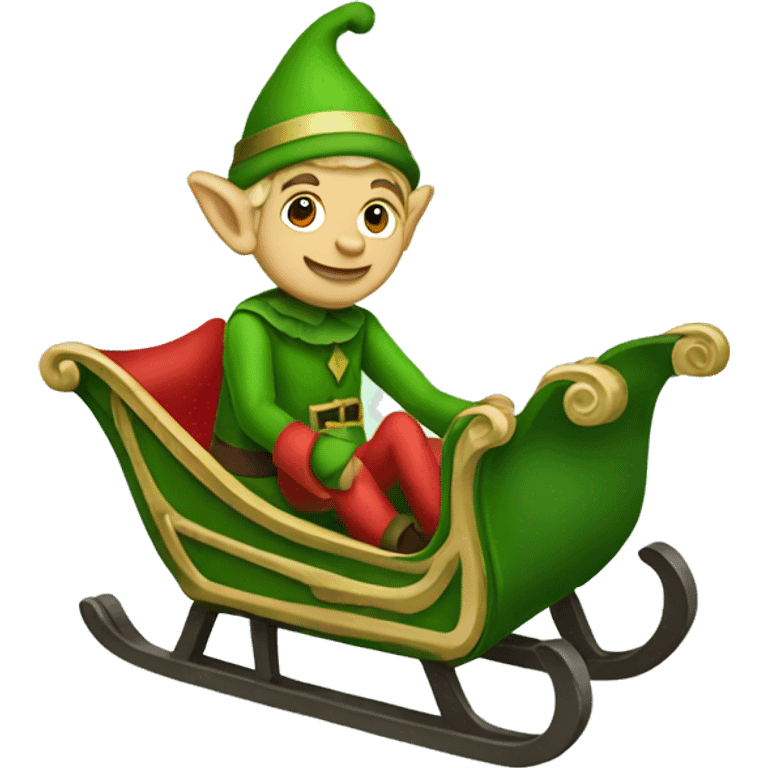 elf on a green sleigh emoji