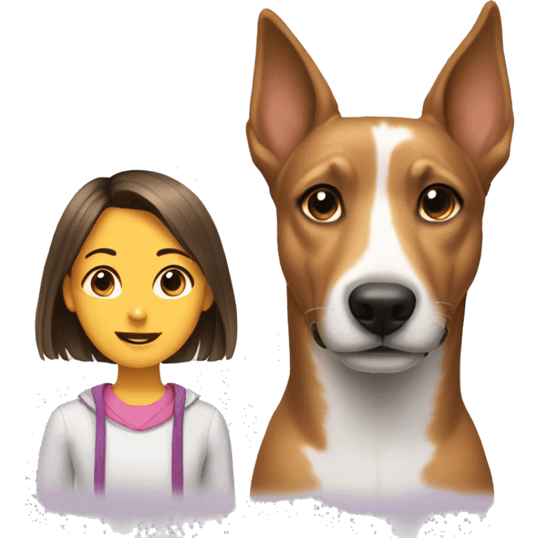 Dog and girl  emoji