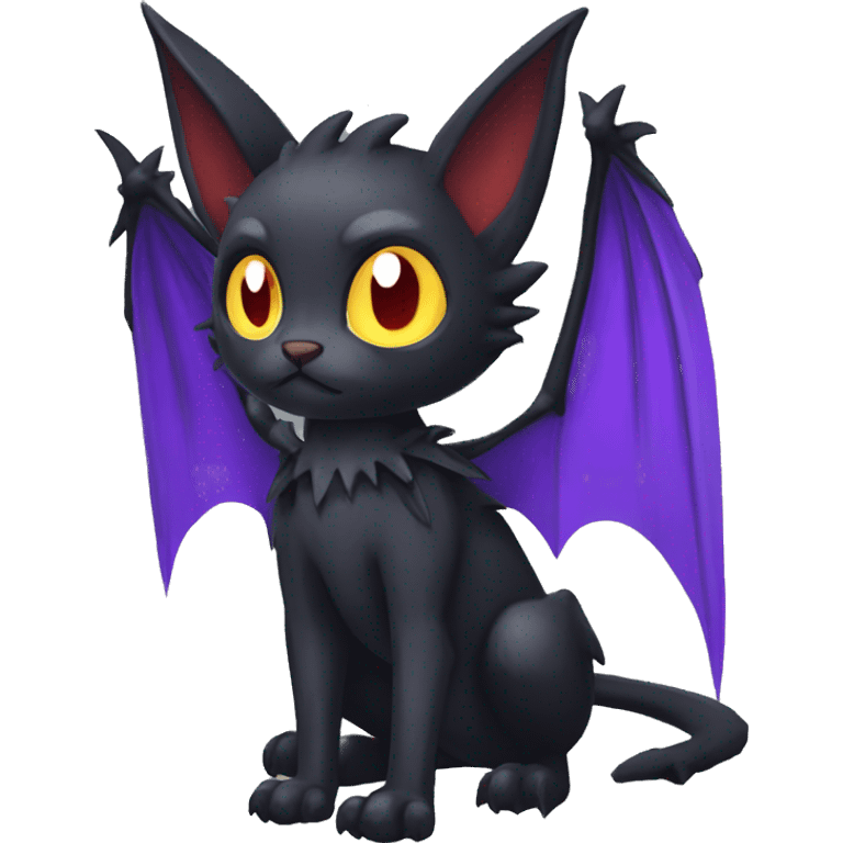 Black Edgy Gothic Bat-winged Litten-Bat-cat-Fakemon full body emoji