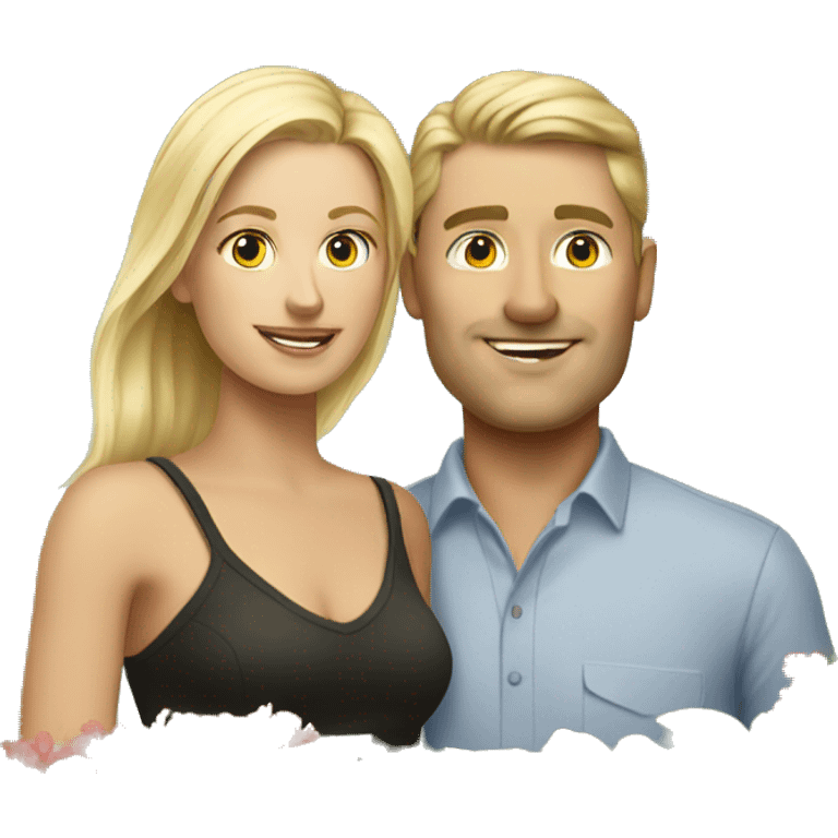 male portrait in outdoor setting with blonde wife emoji