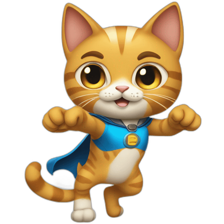 super hero cat pointing front emoji