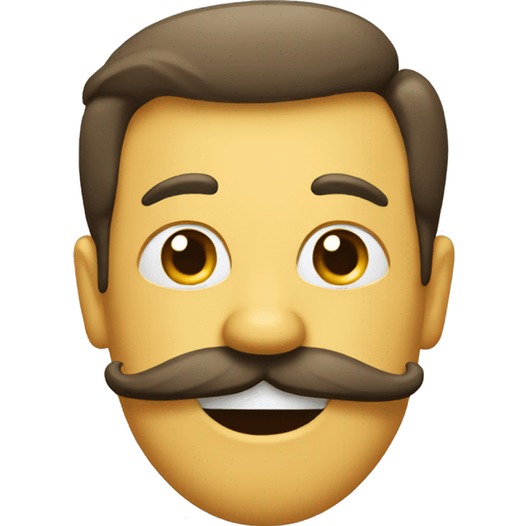 happy face with a big mustache emoji