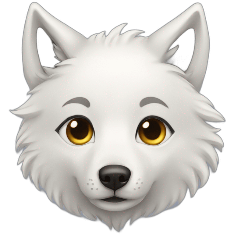 White wolf love emoji