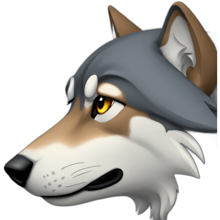 Wolf sad emoji