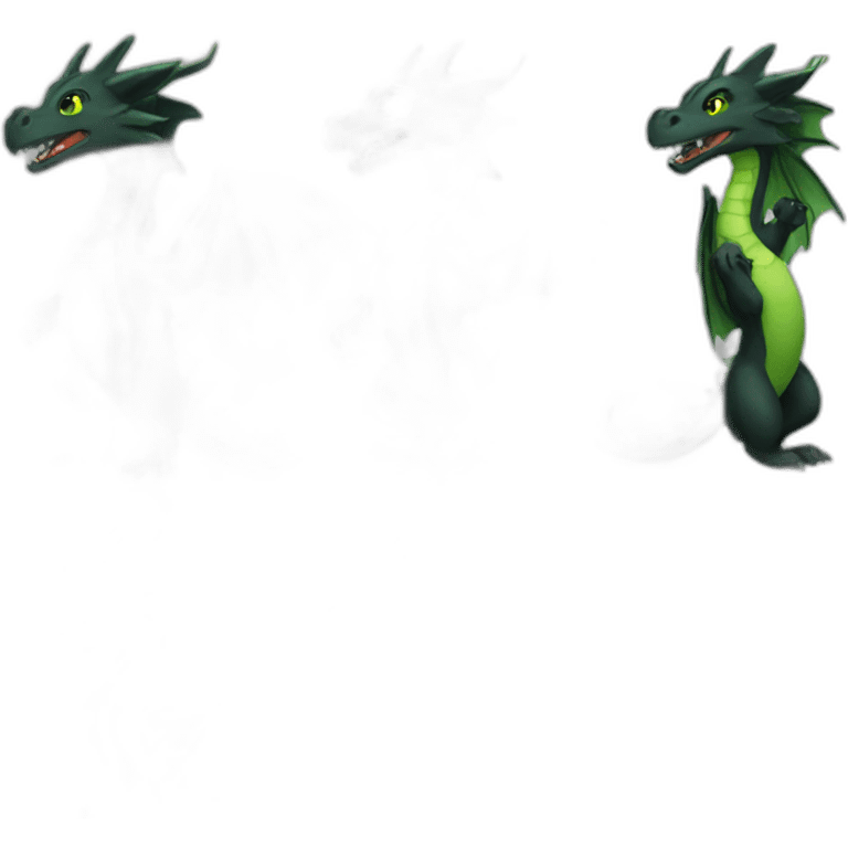 Black and green dragon emoji