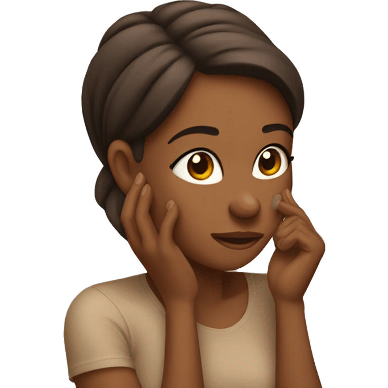 Woman Scratching head skin color brown skin emoji