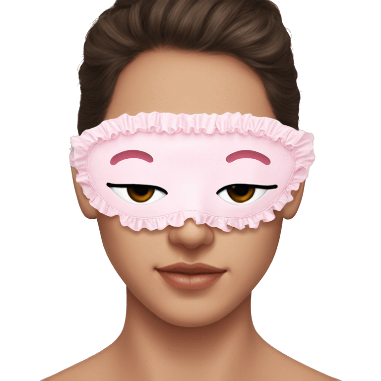 Light pink Frilly eye sleep mask emoji