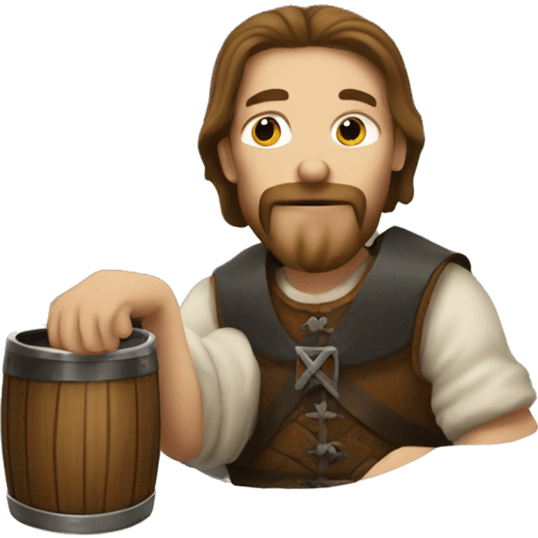 medieval jack drinking whiskey out of tumbler emoji