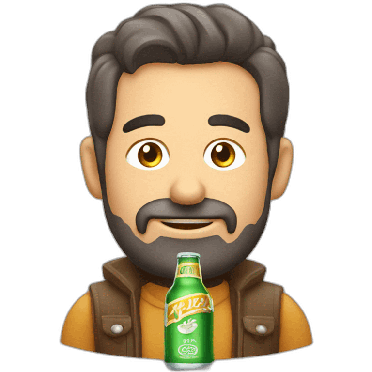 Hombre calvo con botella de cerveza emoji