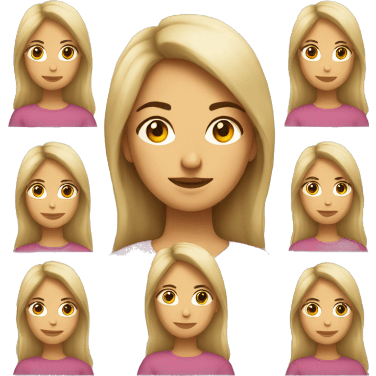 Una mujer morena con pelo lacio y los mechones rubio adelante  emoji