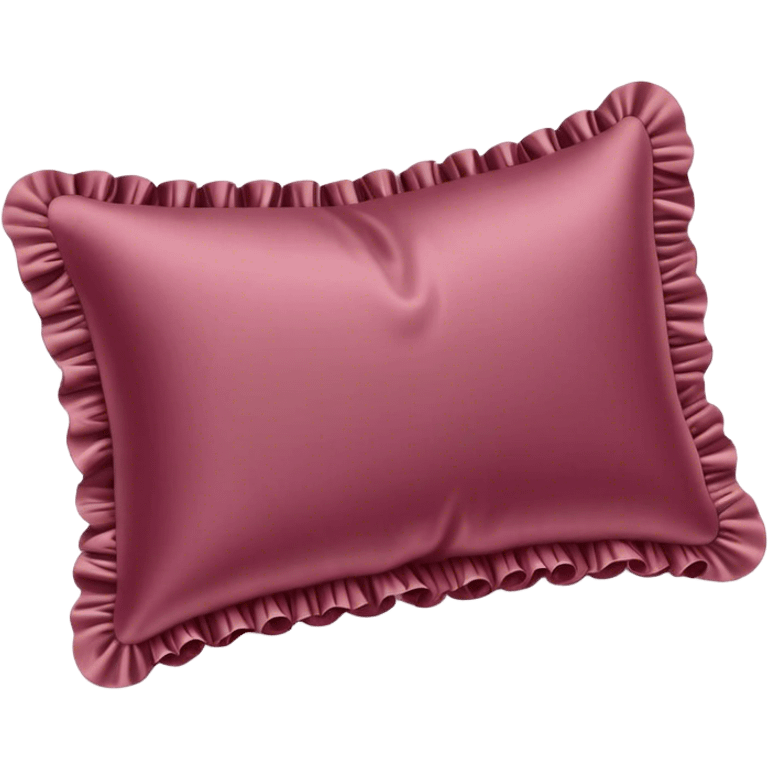 light burgundy silk pillow with ruffles emoji