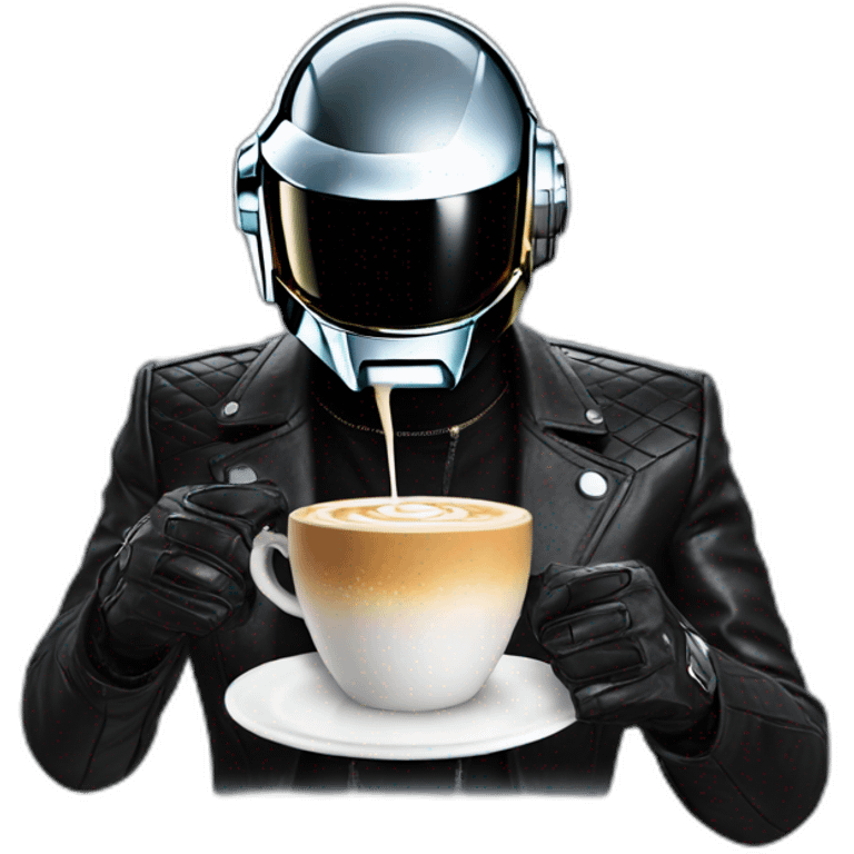 Daft punk holding cappuccino  emoji