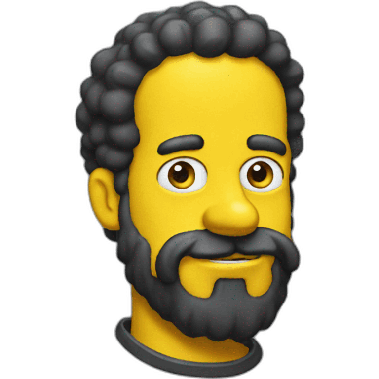 yellow simpsons guy beard dark shaggy hair emoji