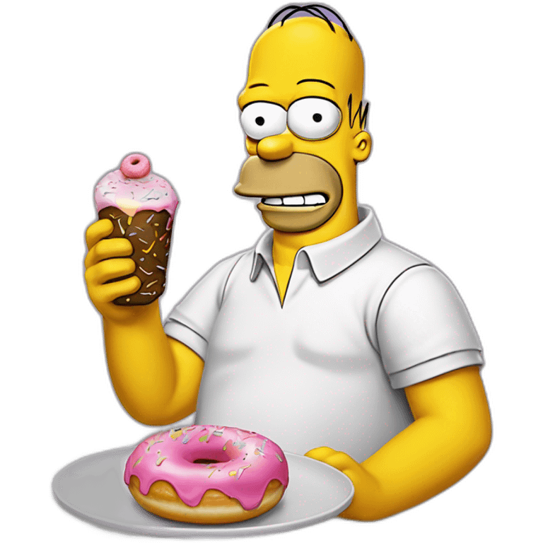 Homer simpson mangeant un donut  emoji