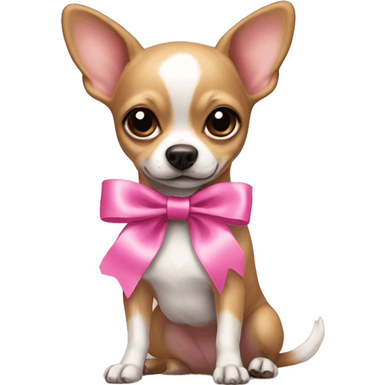 chiwawa with pink ribbon emoji