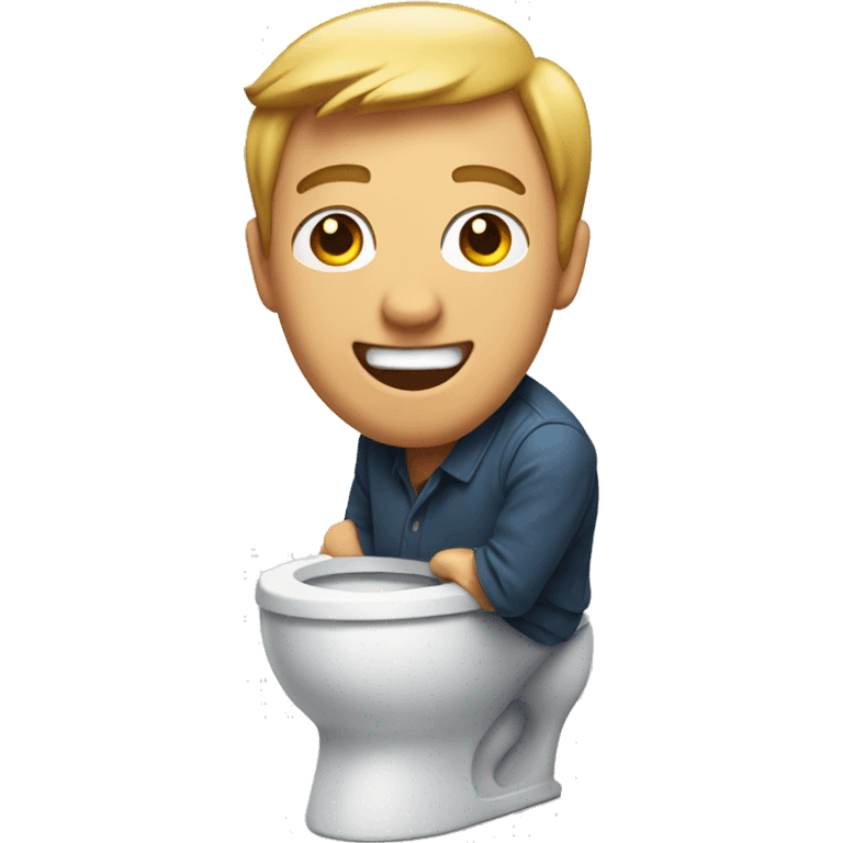 Man smiling while popping out of a toilet emoji