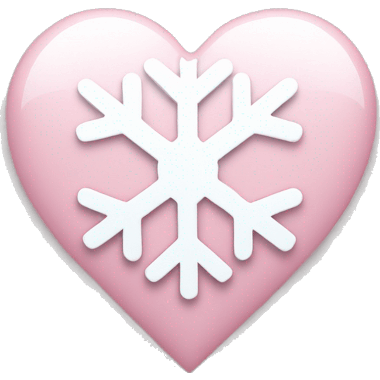 Light pink heart with white snowflake  emoji