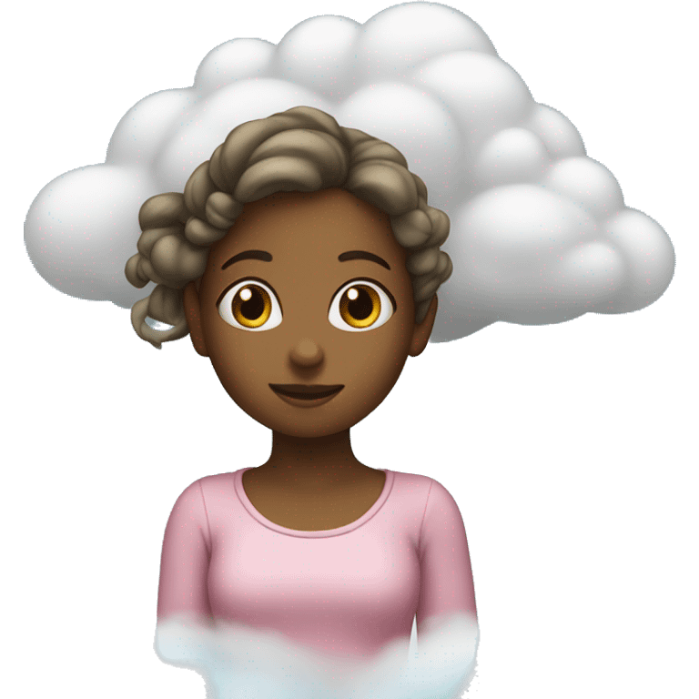 Girl on cloud emoji