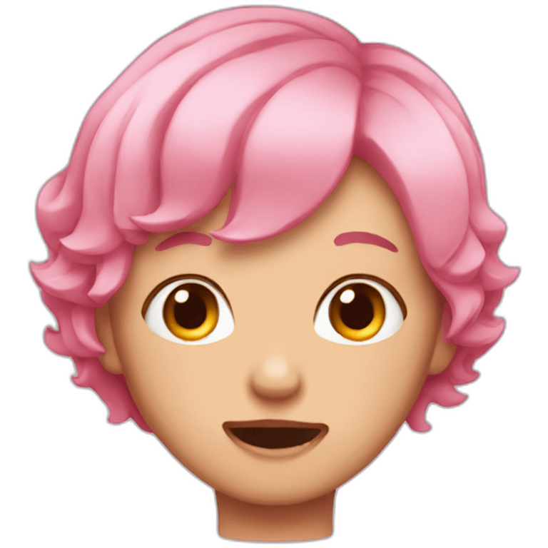 short pink hair cry  emoji